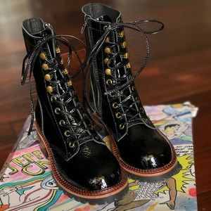 JEFFREY CAMPBELL Sycamore Patent Leather Boot  6.5